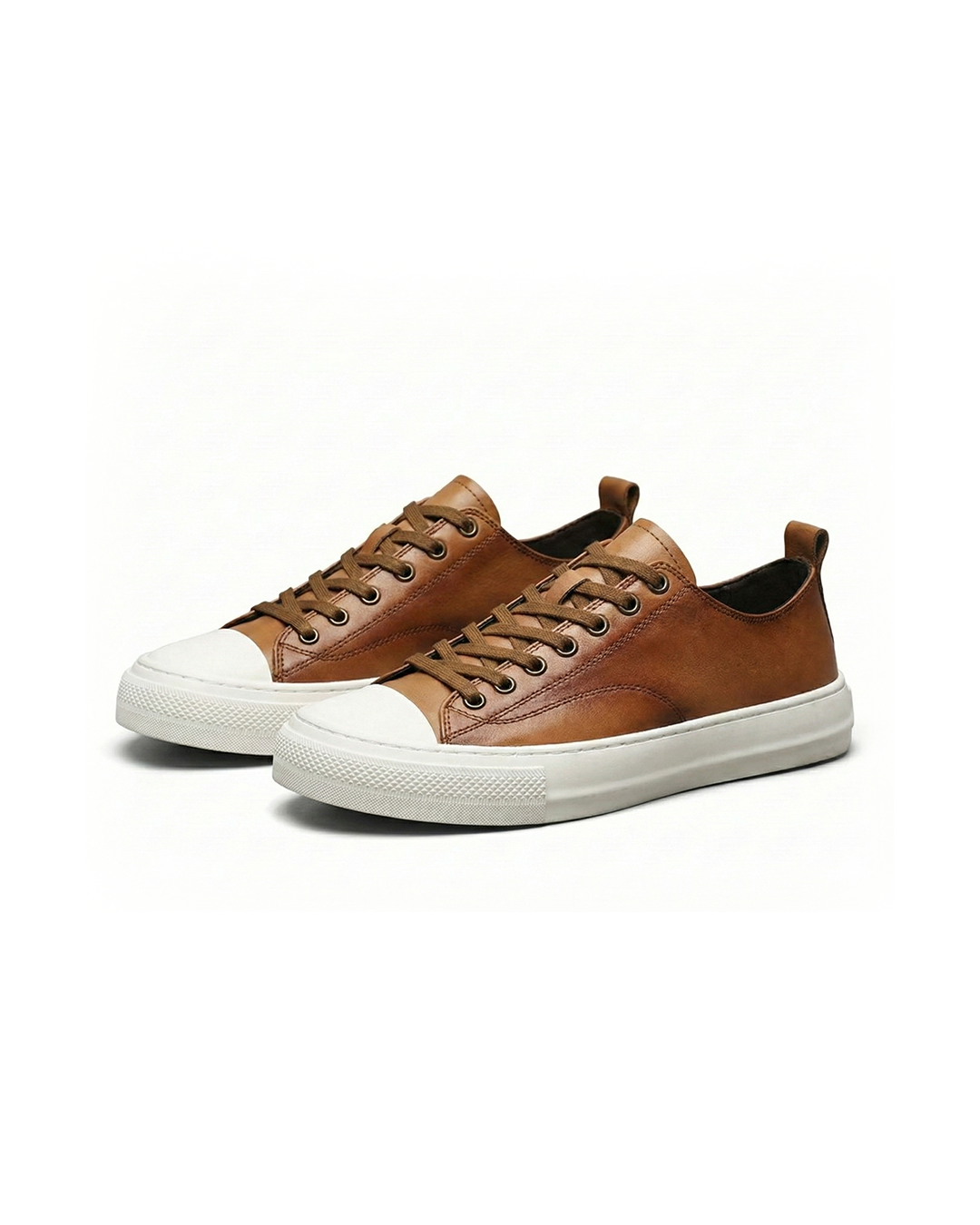 Leather Slip-On Sneakers with Arch Support and Cushioned Insole