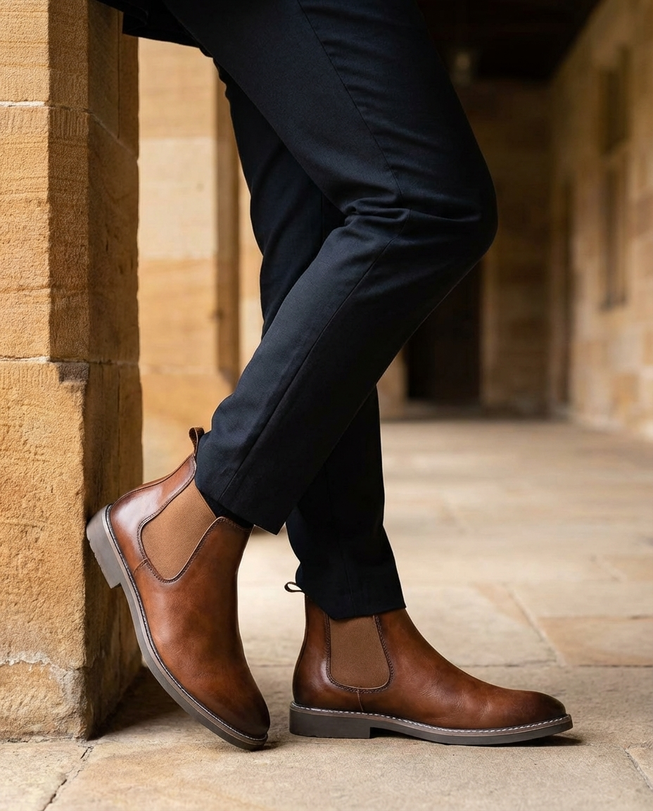 Burnished Leather Boots with Broken-In Comfort