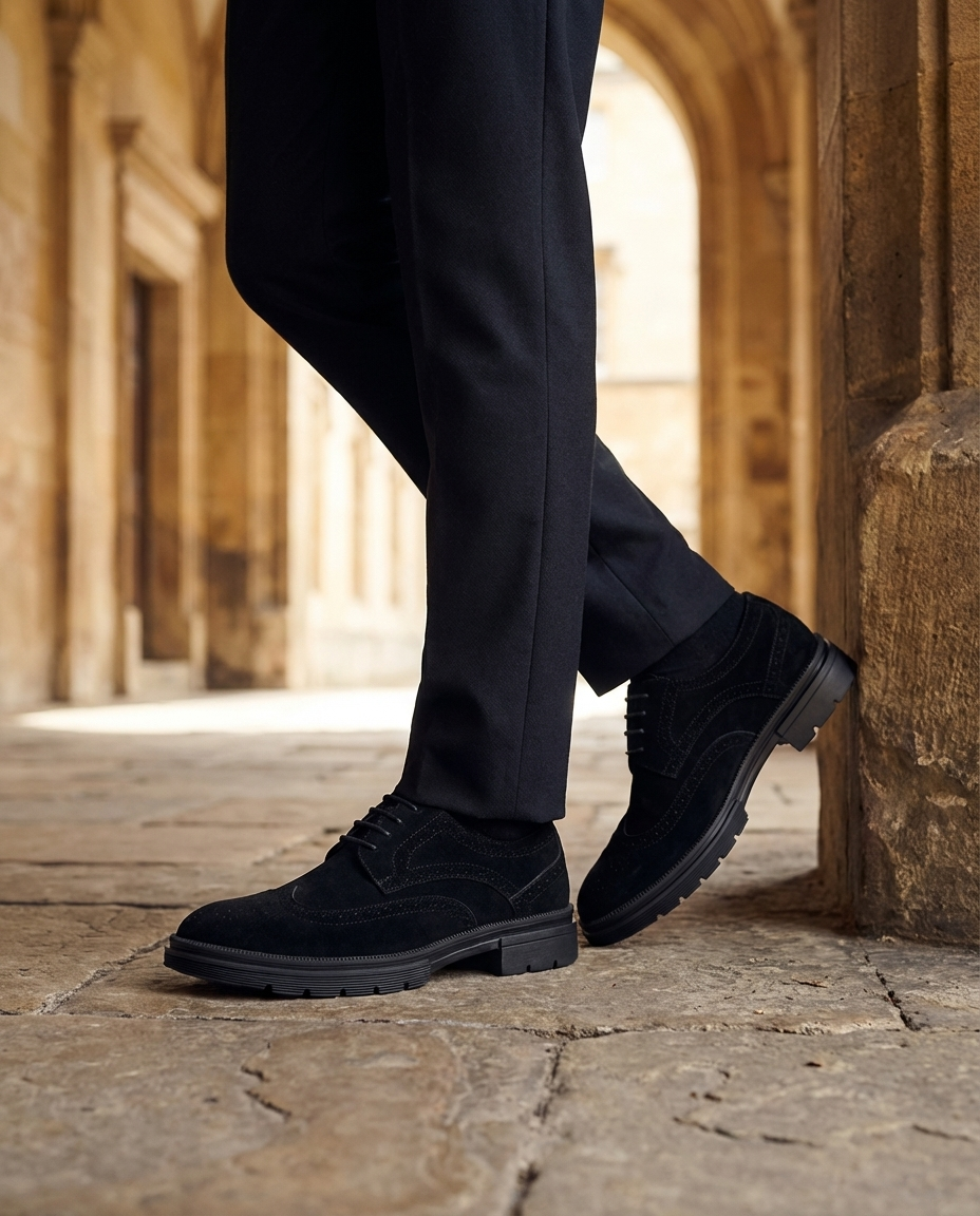 Leather Derby Shoes with Patina Finish