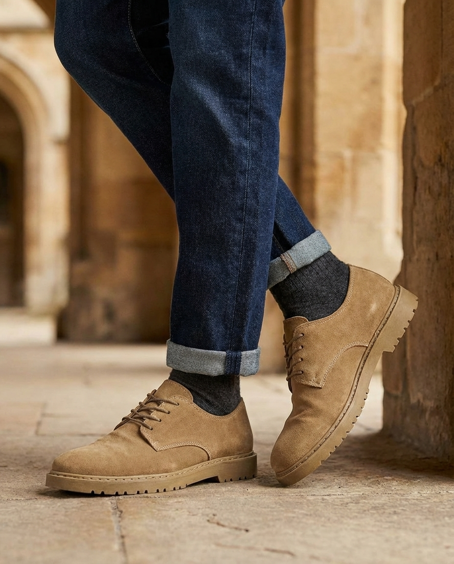 Suede Chukka Boots with Lace-Up Closure