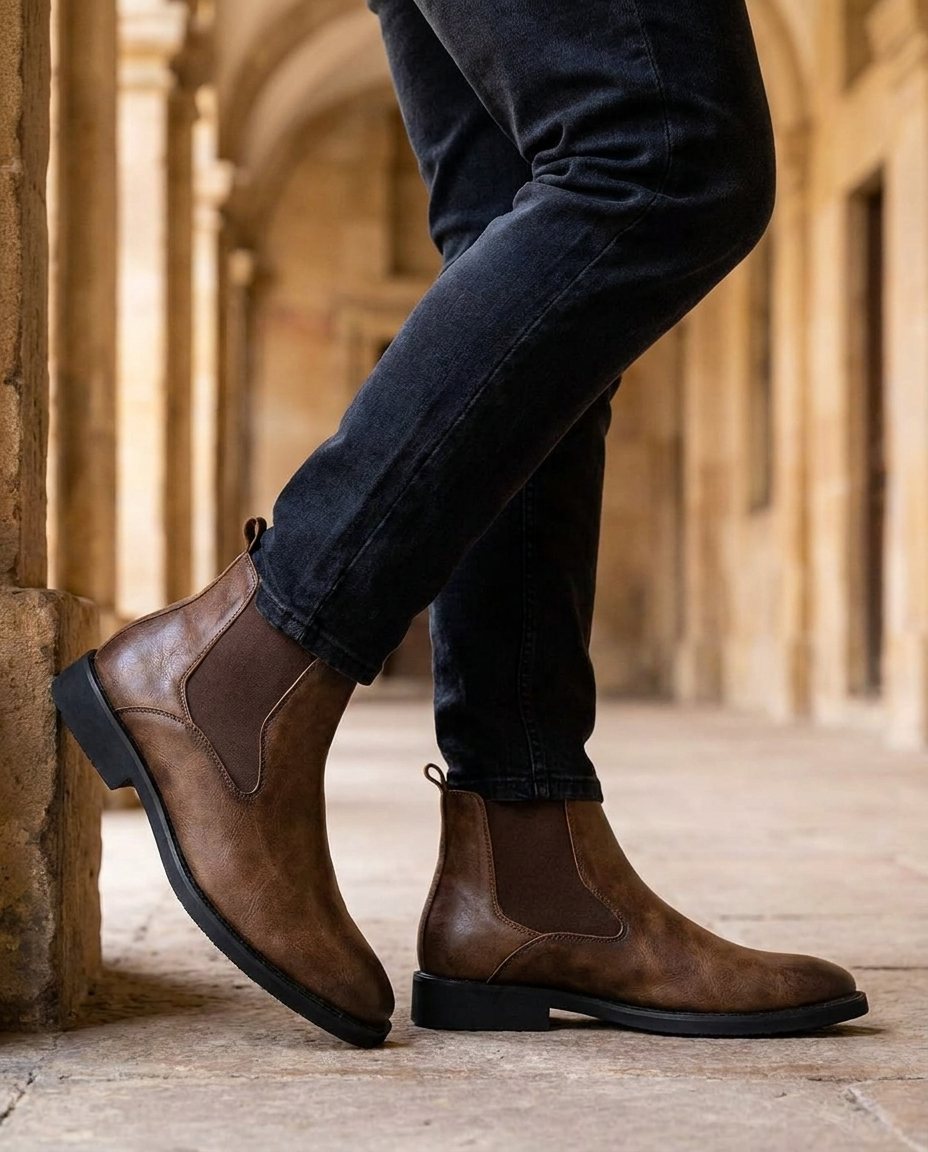 Semi-Matte Leather Boots with All-Day Comfort
