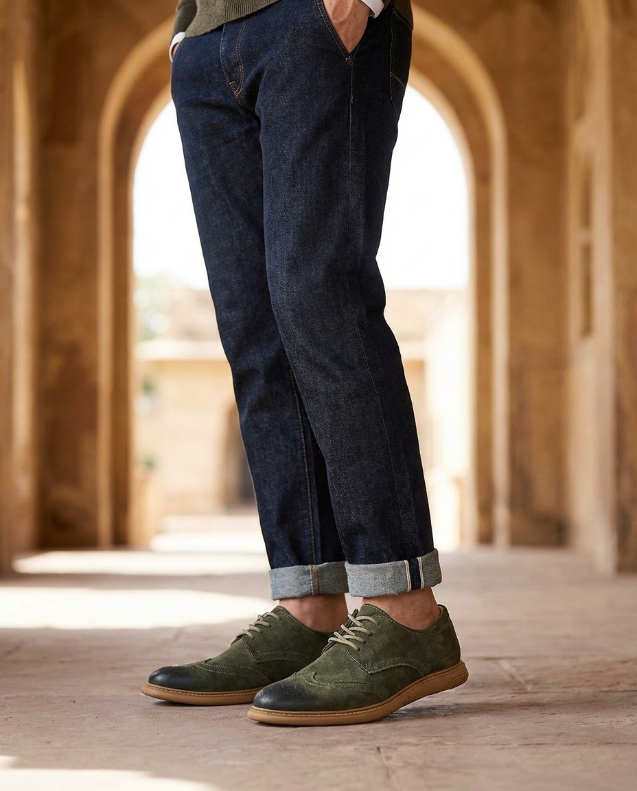 Refined Leather Brogue Shoes