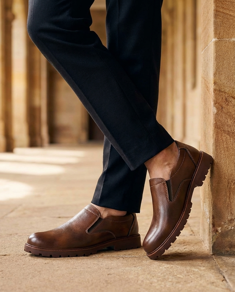 Full-Grain Leather Oxford Shoes with Patina Finish