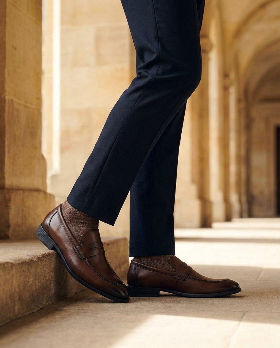 Smooth Full-Grain Leather Loafers with Precision Stitching