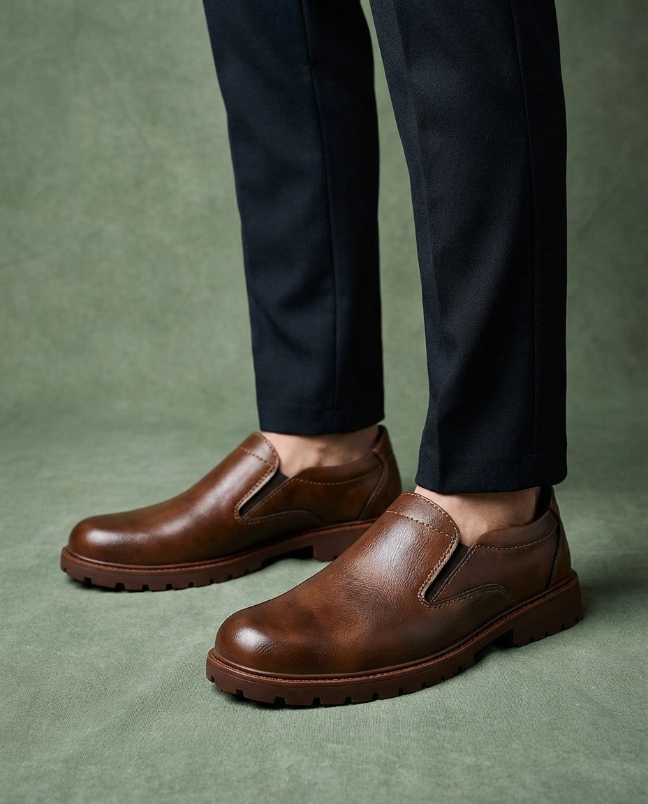 Full-Grain Leather Oxford Shoes with Patina Finish