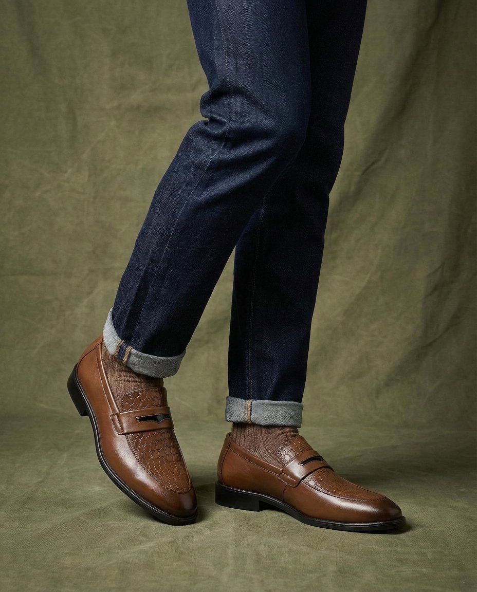 Full-Grain Leather Loafers with Sturdy Sole
