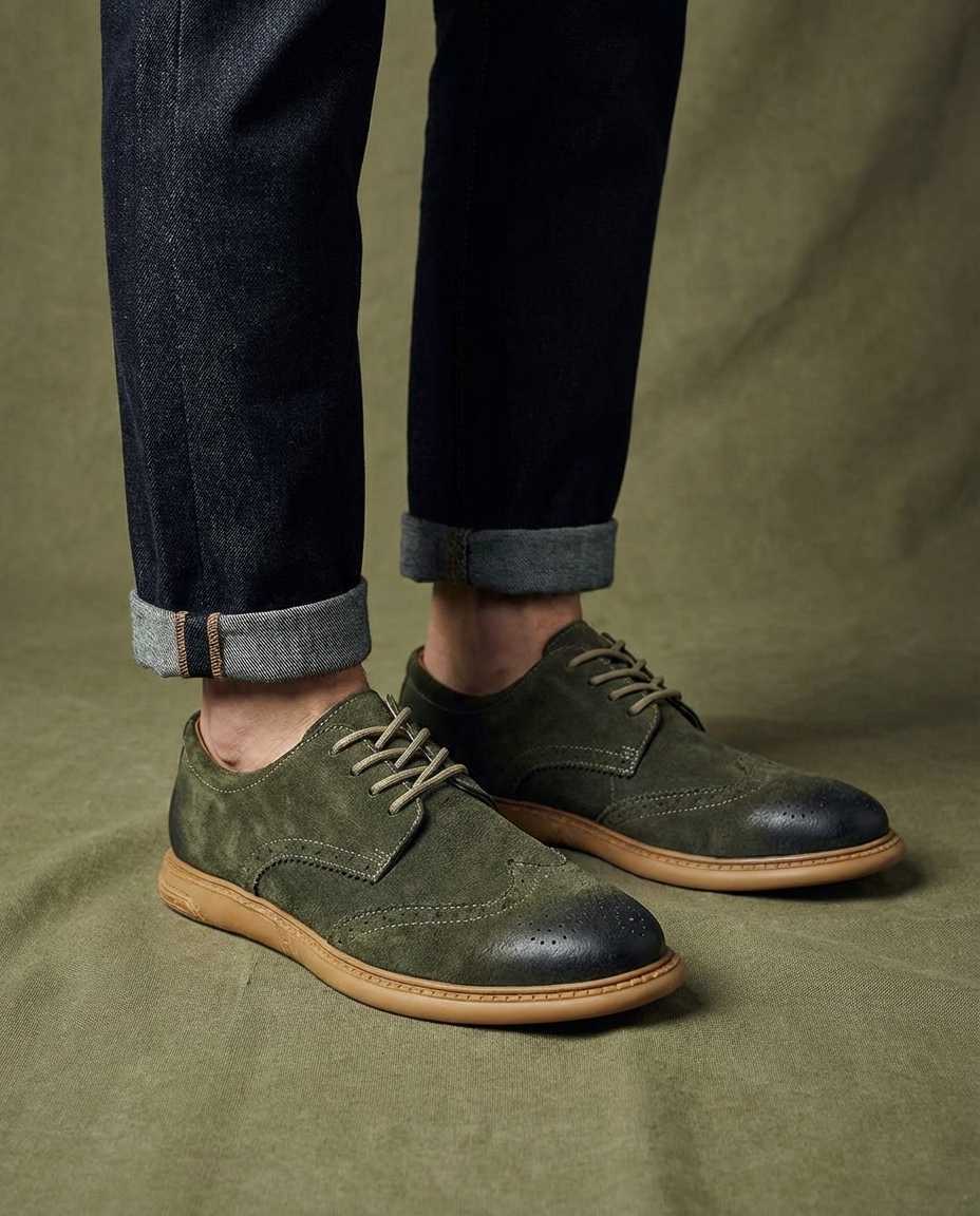 Refined Leather Brogue Shoes
