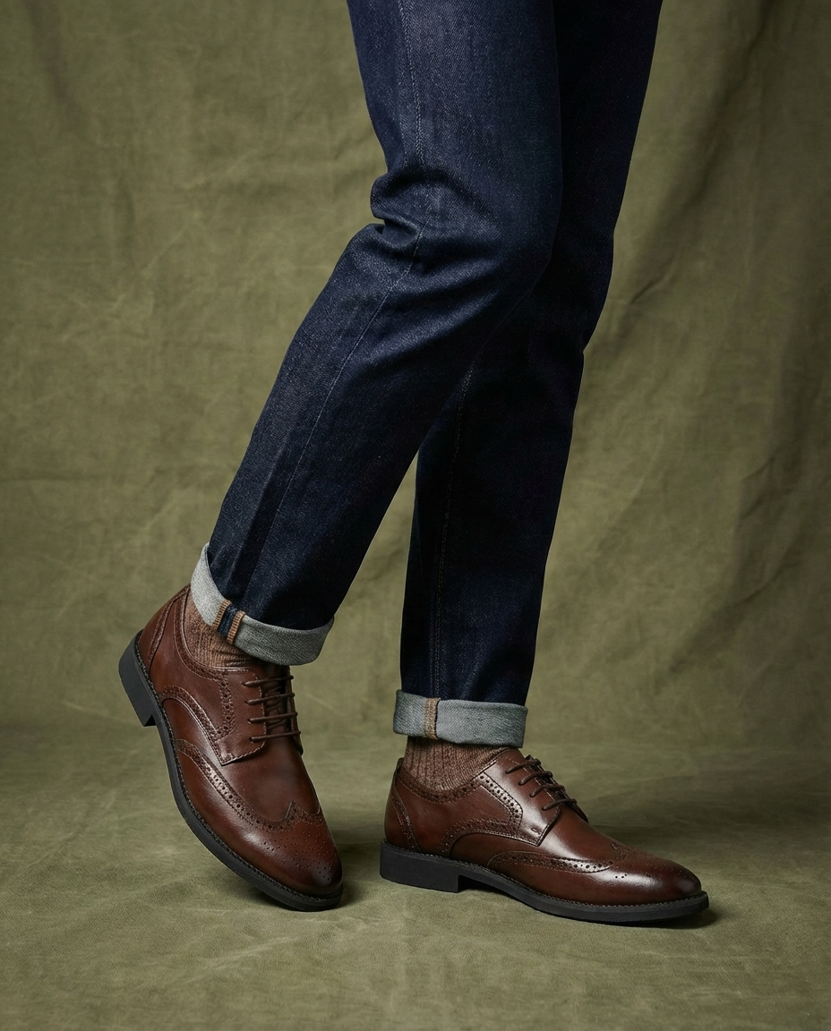 Full-Grain Leather Oxford Shoes with Precision Stitching