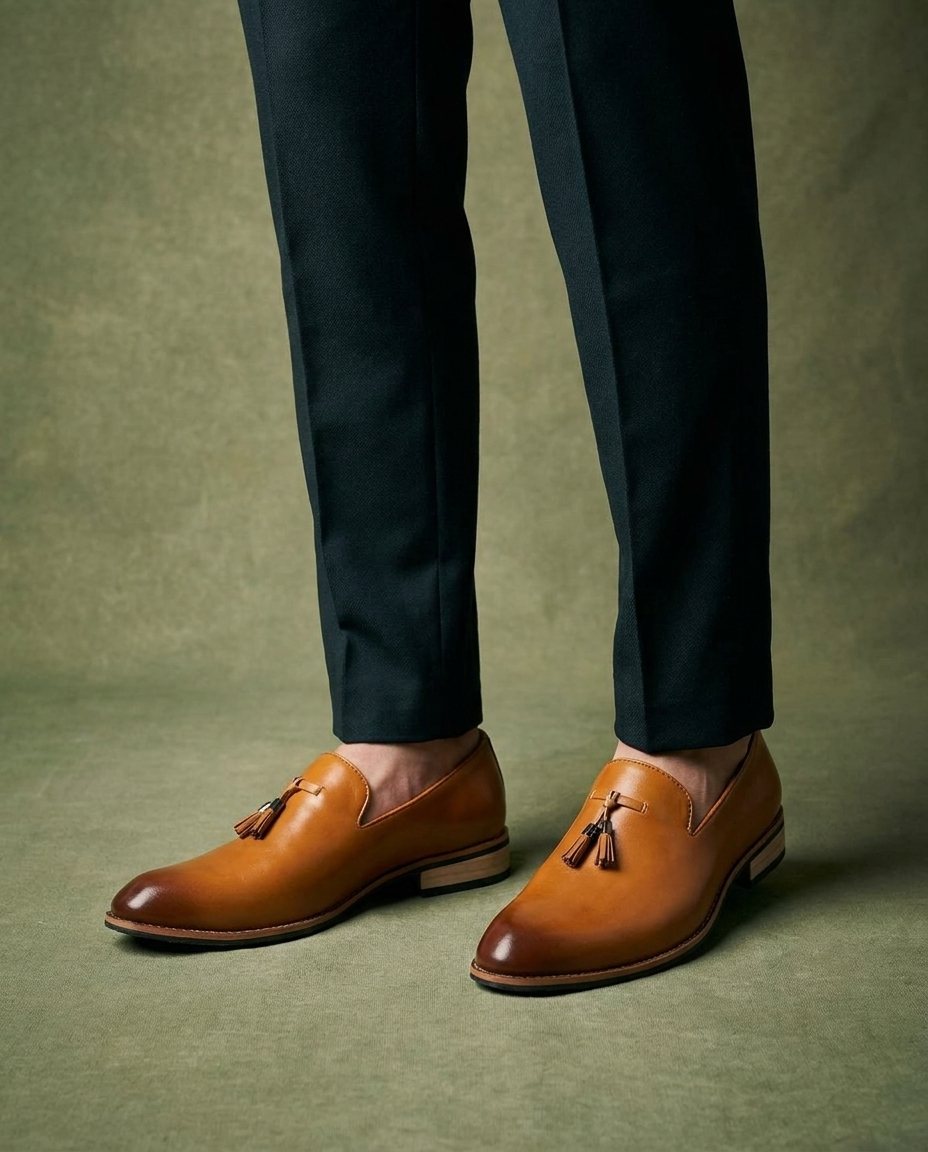 Full-Grain Leather Loafers with Cushioned Insole