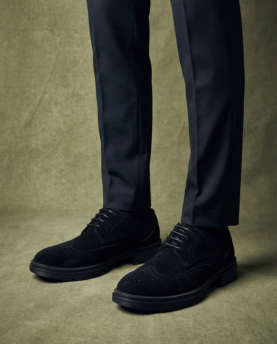 Leather Derby Shoes with Patina Finish