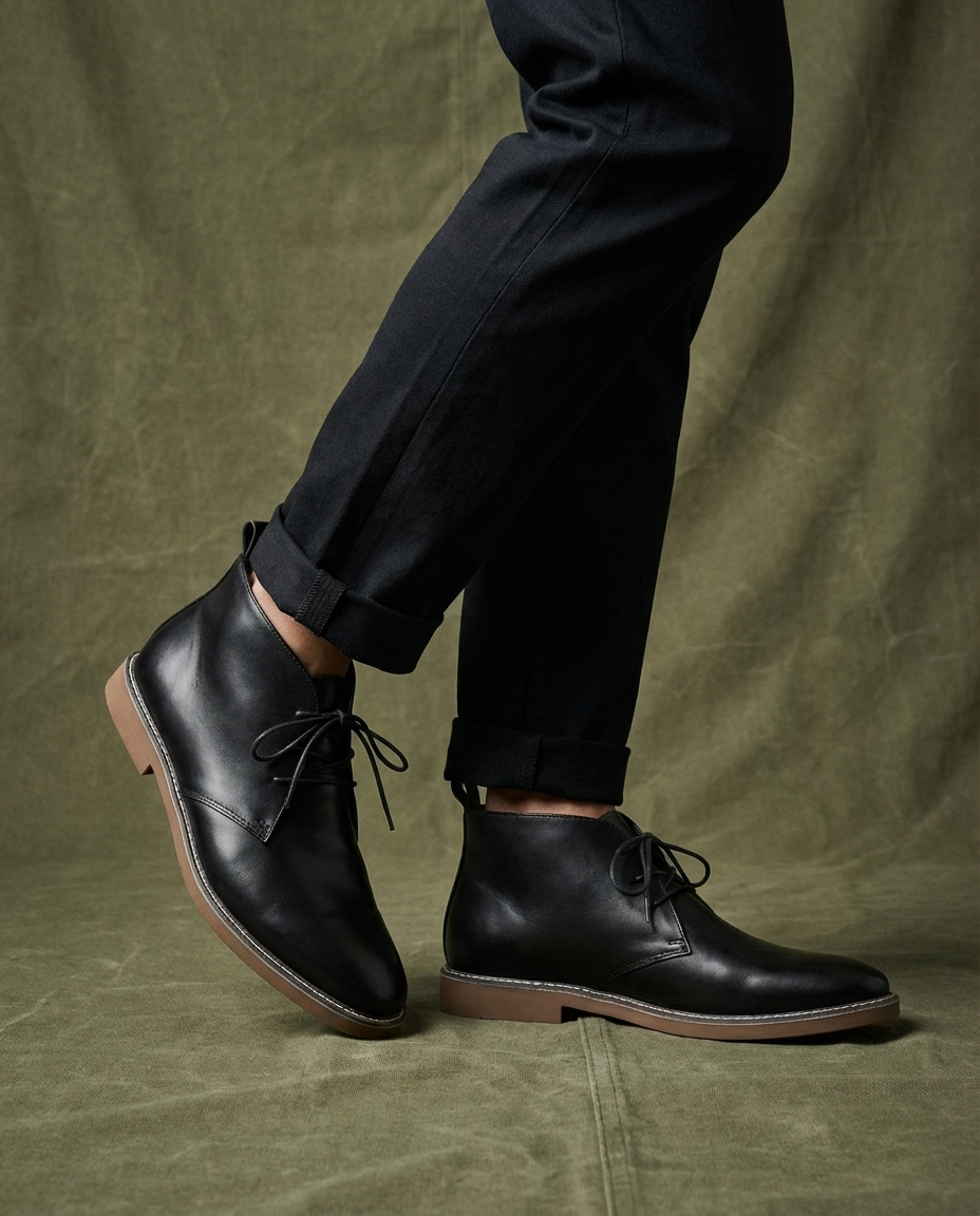 Full-Grain Leather Chukka Boots with Cushioned Insole
