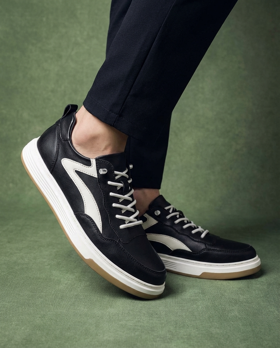 Leather Low-Top Sneakers with Supportive Midsole