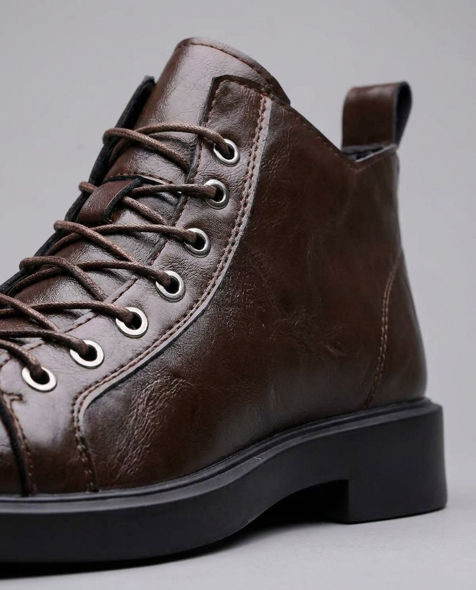 Leather Boots with Metal Eyelets