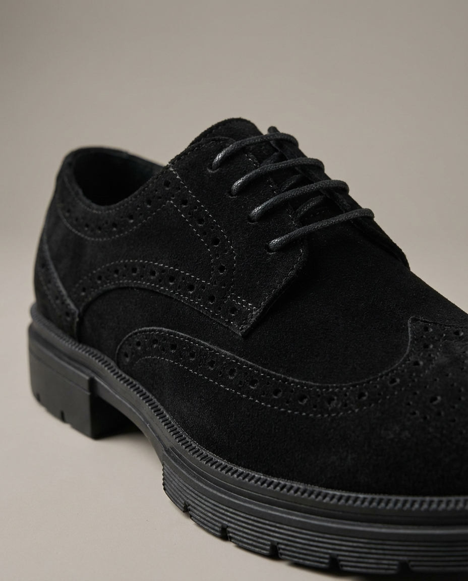 Leather Derby Shoes with Patina Finish