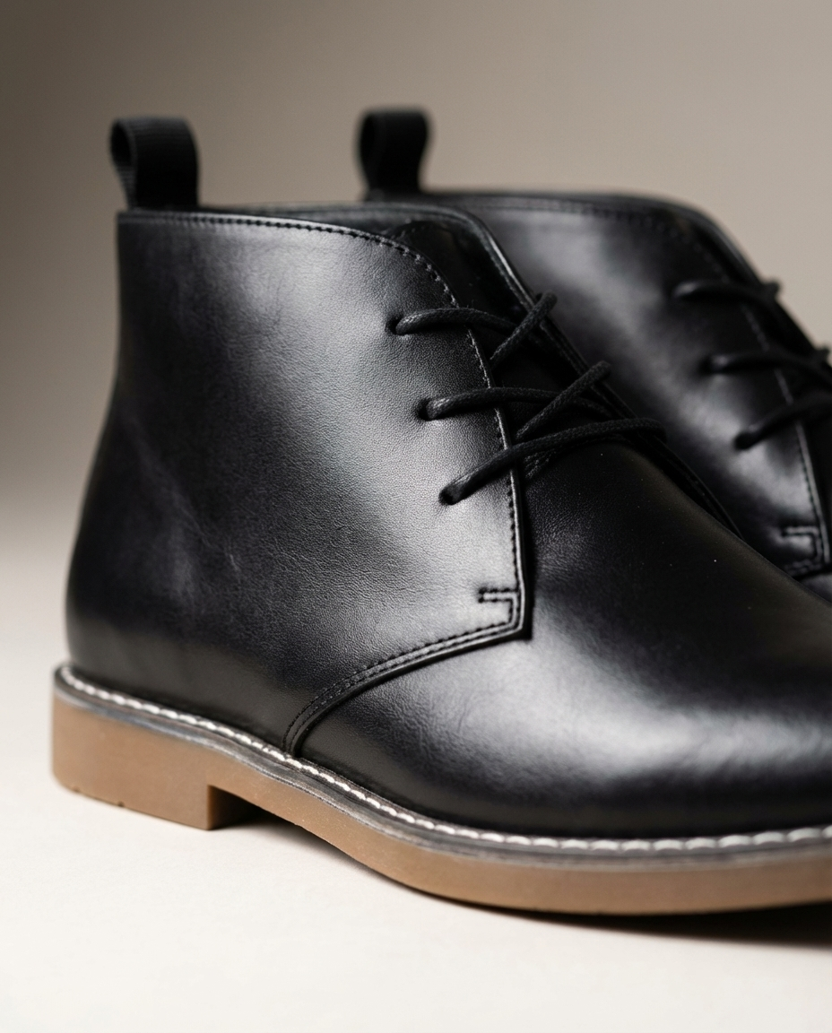Full-Grain Leather Chukka Boots with Cushioned Insole