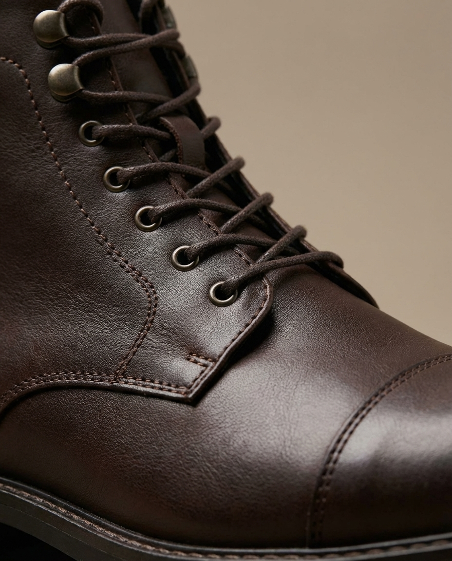 Leather Boots with Patina Finish