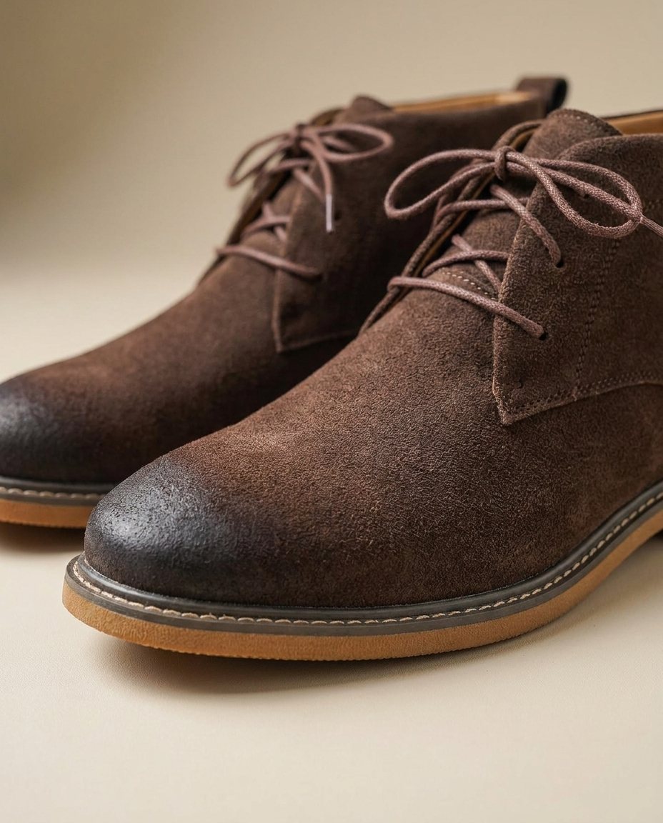 Suede Boots with Lace-Up Closure