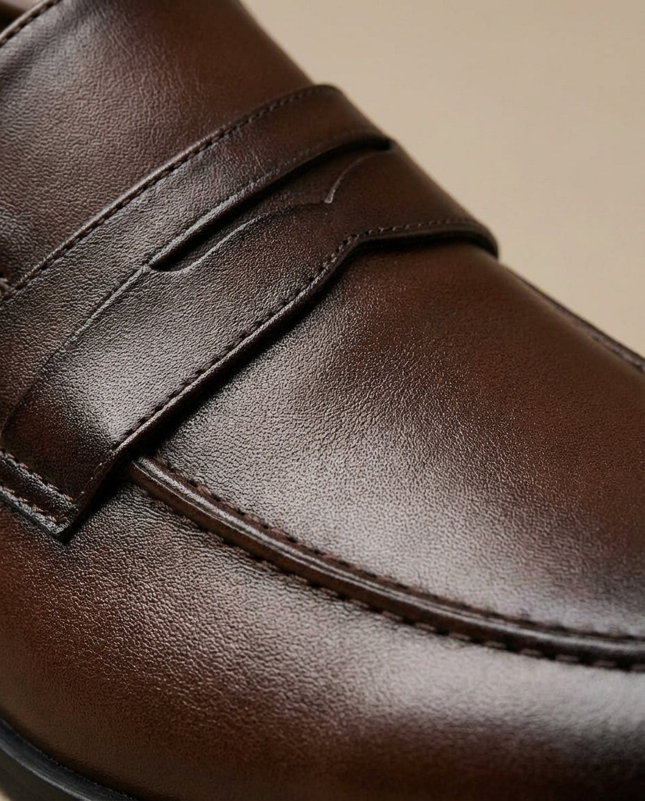 Smooth Full-Grain Leather Loafers with Precision Stitching