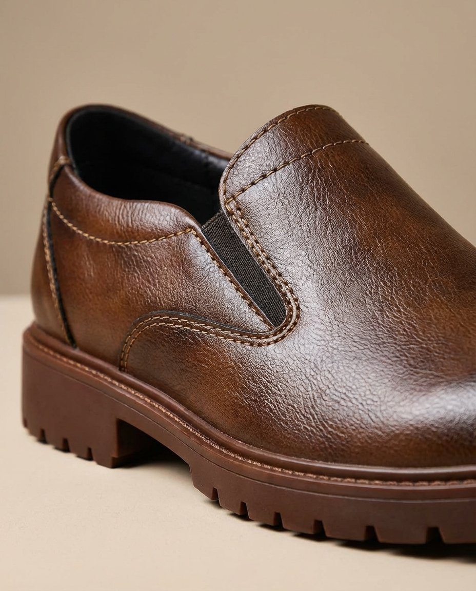 Full-Grain Leather Oxford Shoes with Patina Finish
