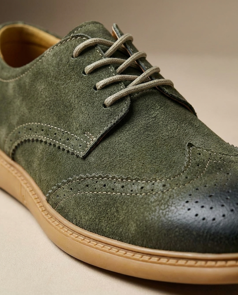 Refined Leather Brogue Shoes