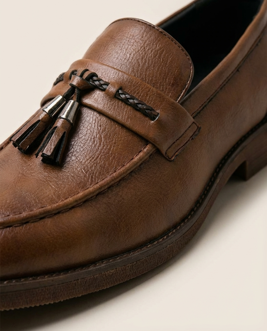 Leather Loafers with Sturdy Sole