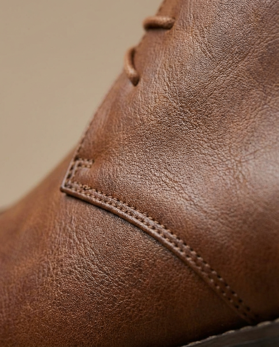 Full-Grain Leather Chukka Boots with Rubber Sole