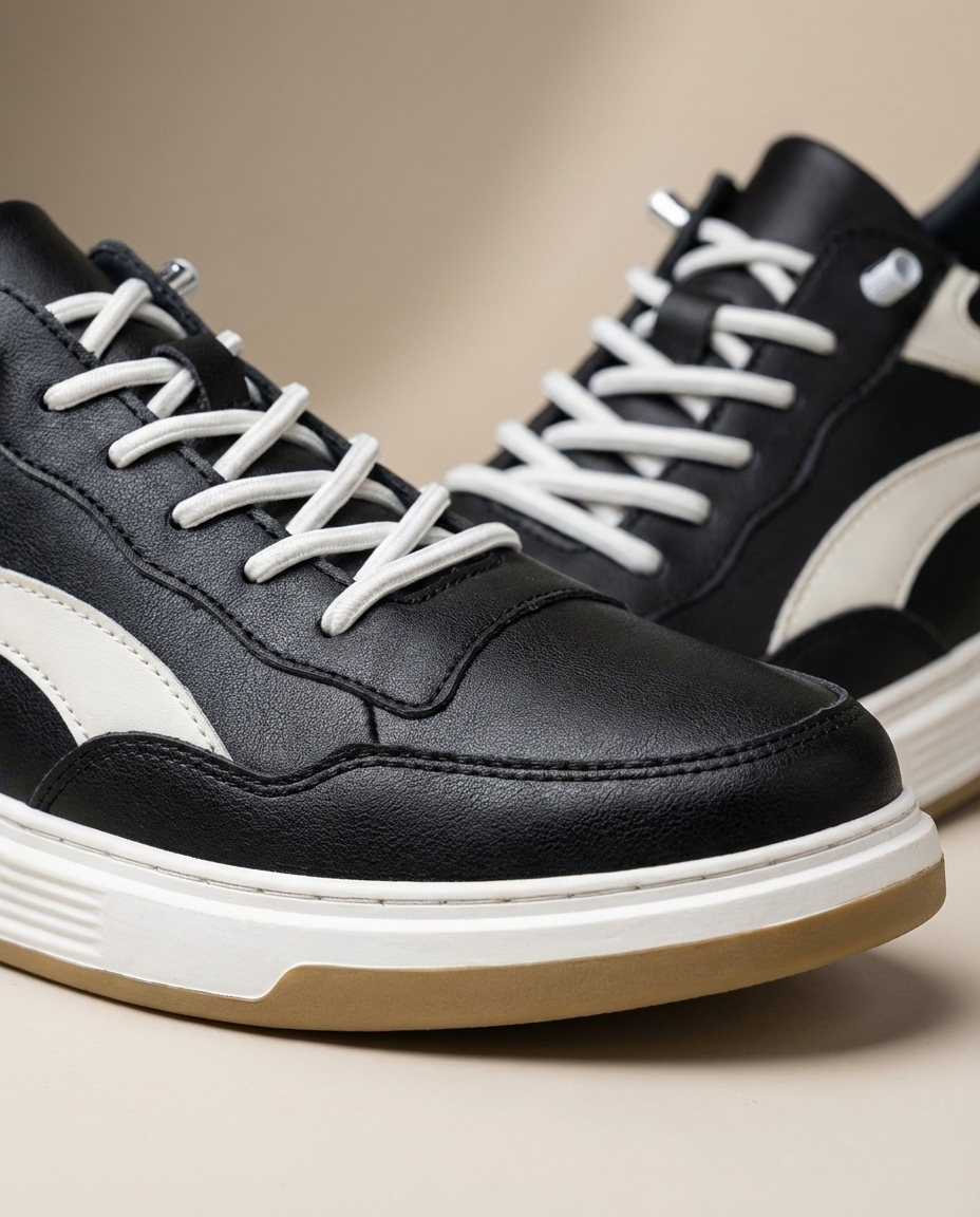Leather Low-Top Sneakers with Supportive Midsole