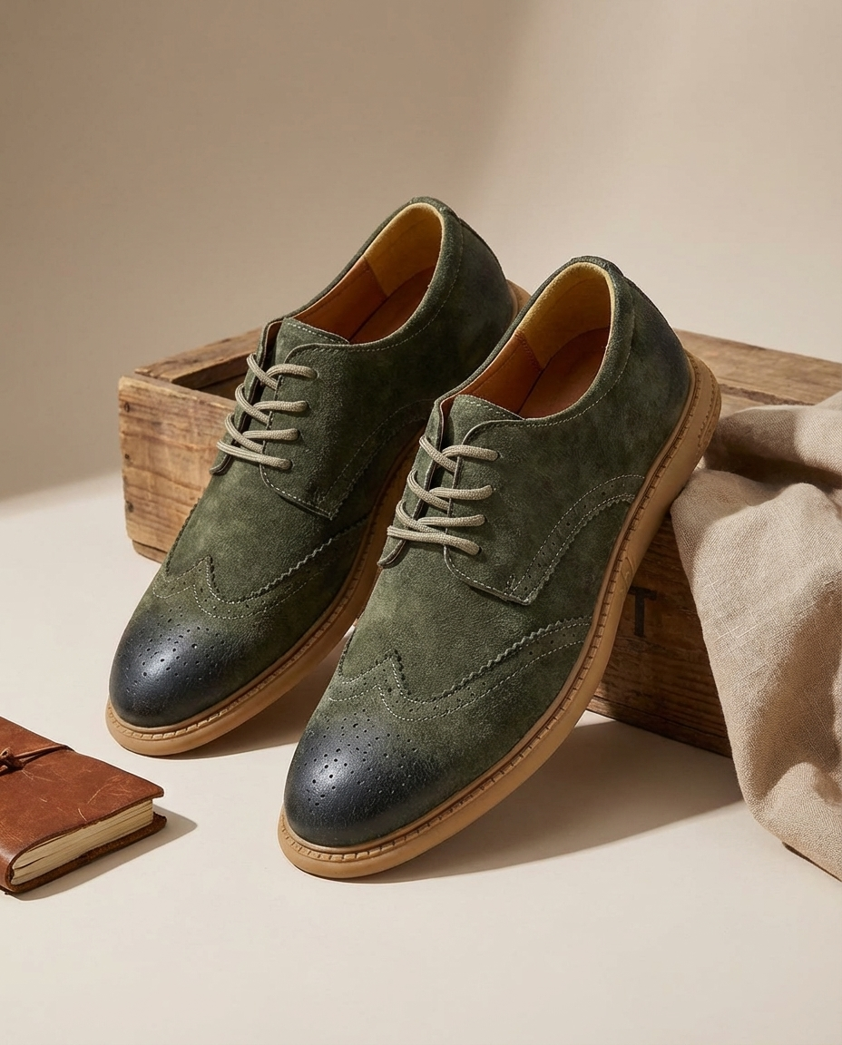 Refined Leather Brogue Shoes