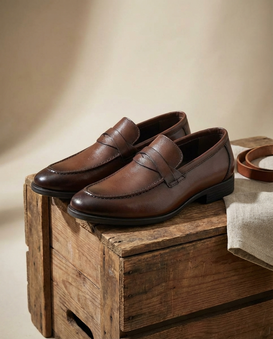Smooth Full-Grain Leather Loafers with Precision Stitching