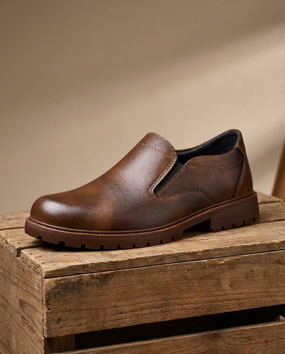 Full-Grain Leather Oxford Shoes with Patina Finish