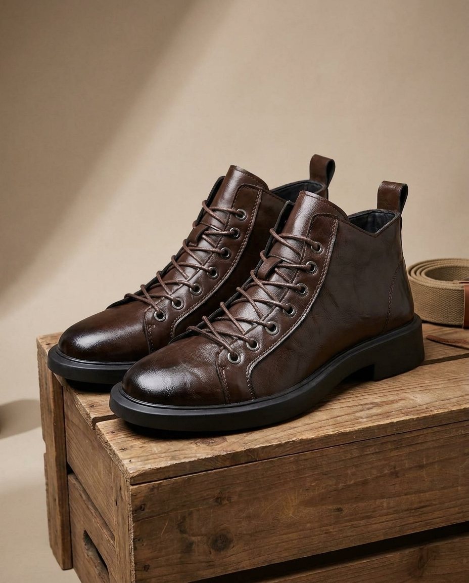 Leather Boots with Metal Eyelets