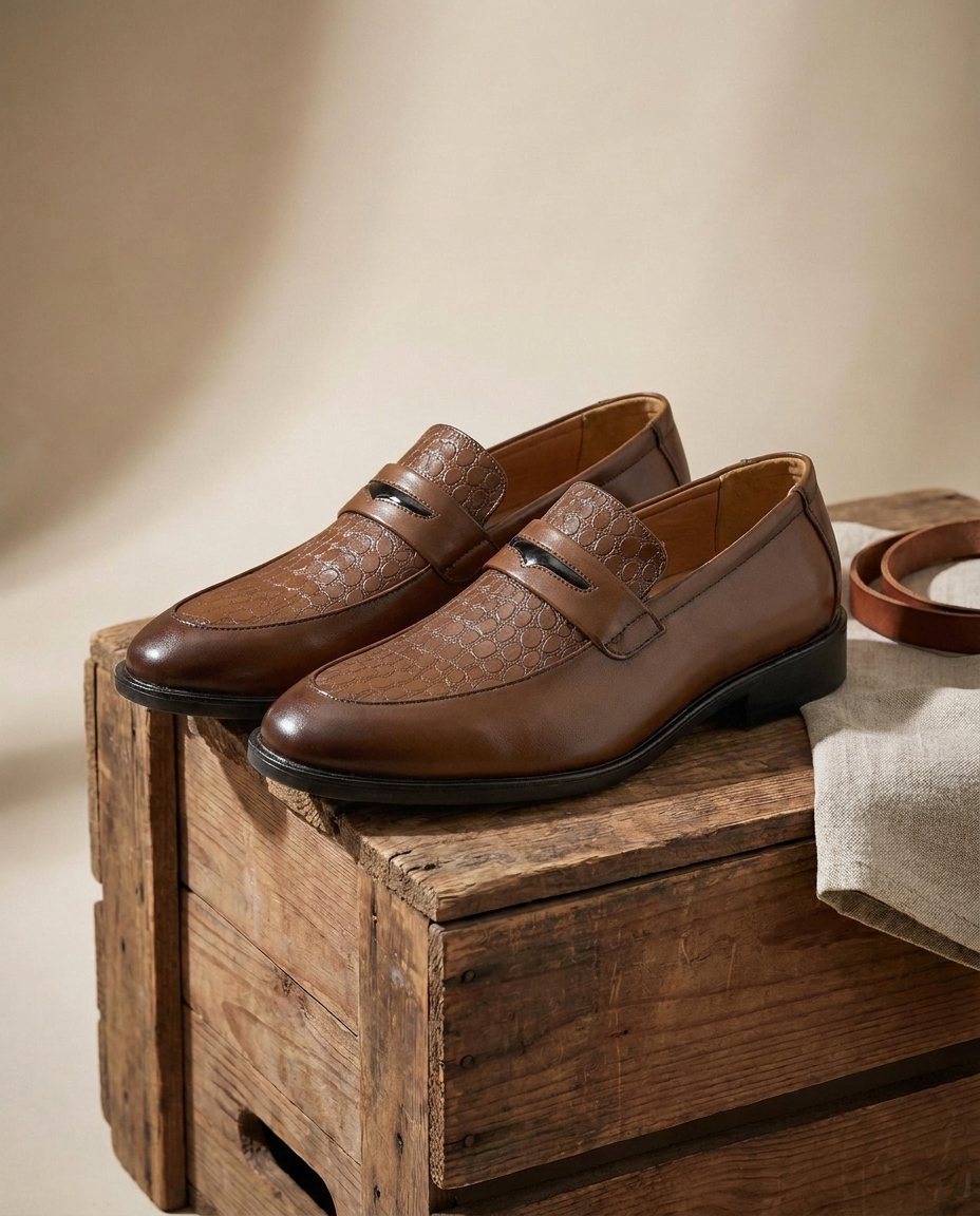 Full-Grain Leather Loafers with Sturdy Sole