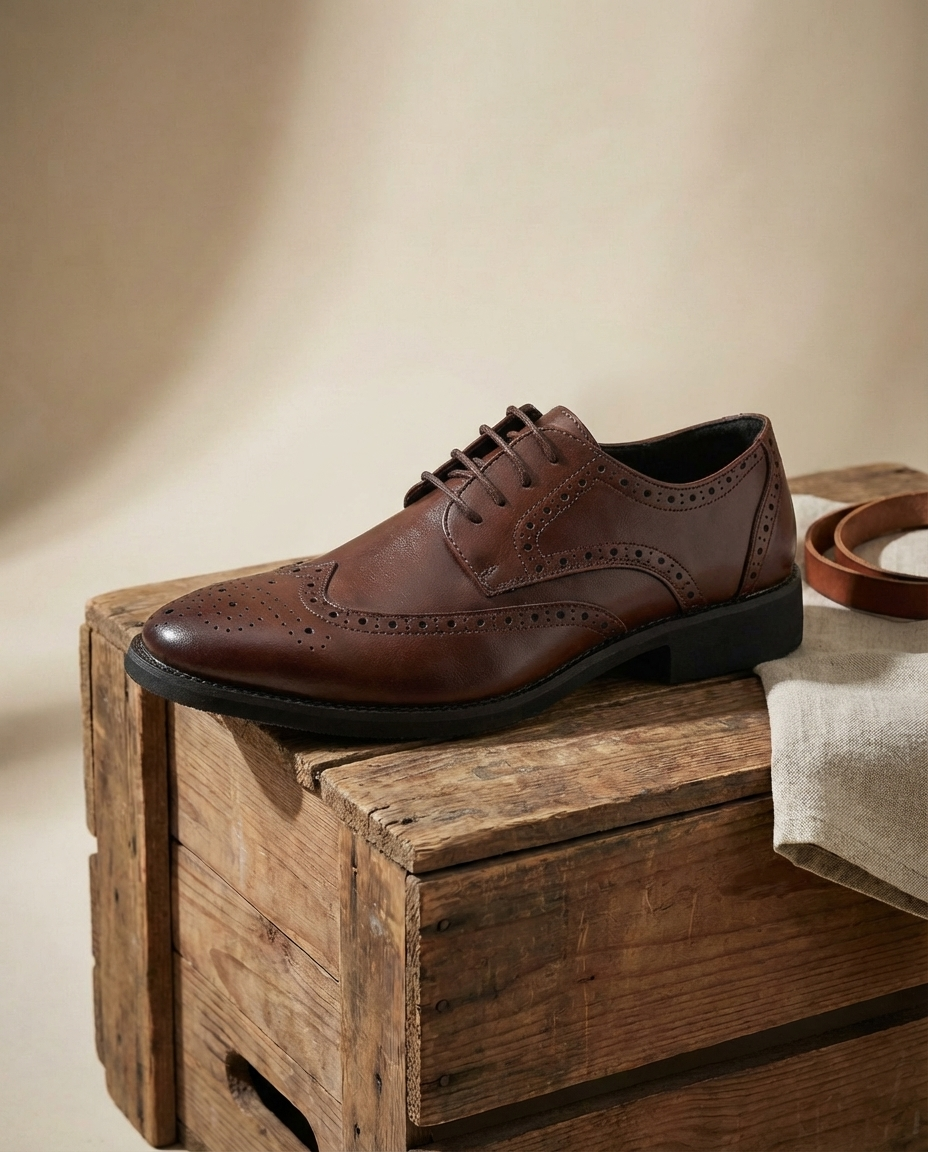 Full-Grain Leather Oxford Shoes with Precision Stitching