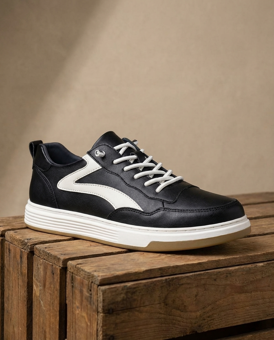 Leather Low-Top Sneakers with Supportive Midsole