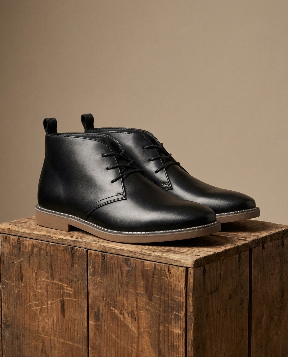 Full-Grain Leather Chukka Boots with Cushioned Insole