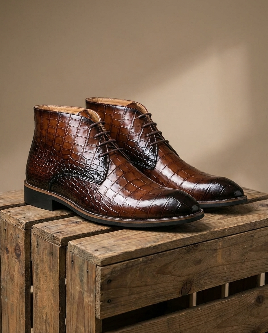 Leather Boots with Pointed Toe