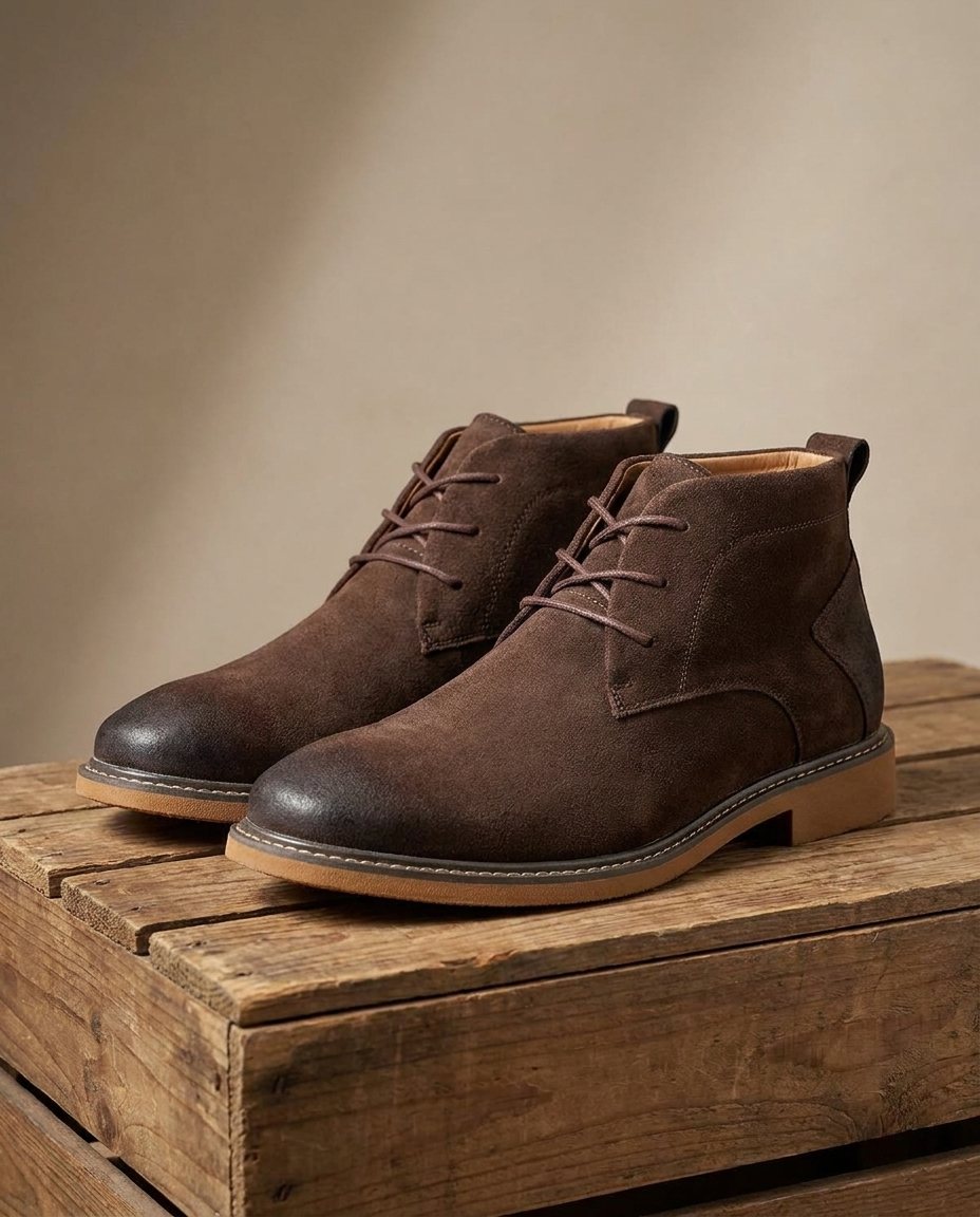 Suede Boots with Lace-Up Closure