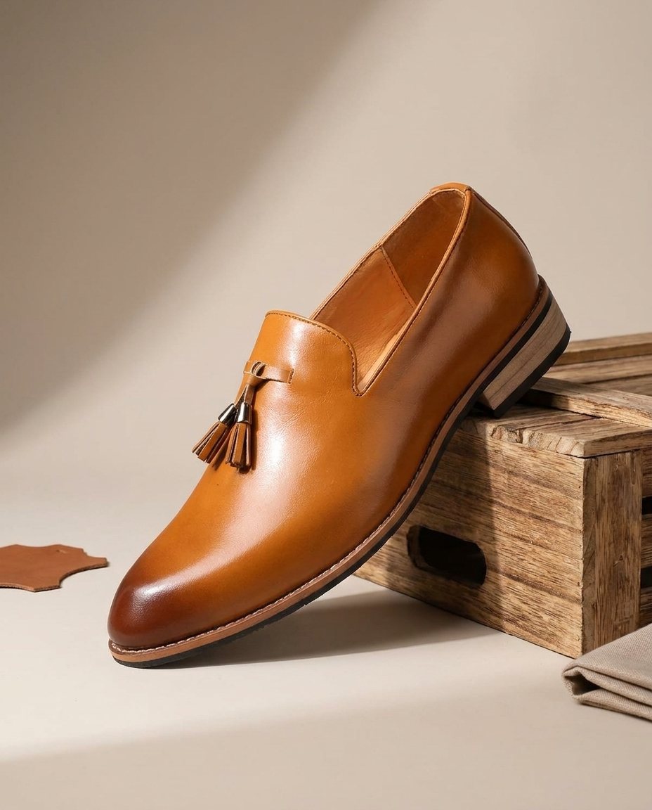 Full-Grain Leather Loafers with Cushioned Insole