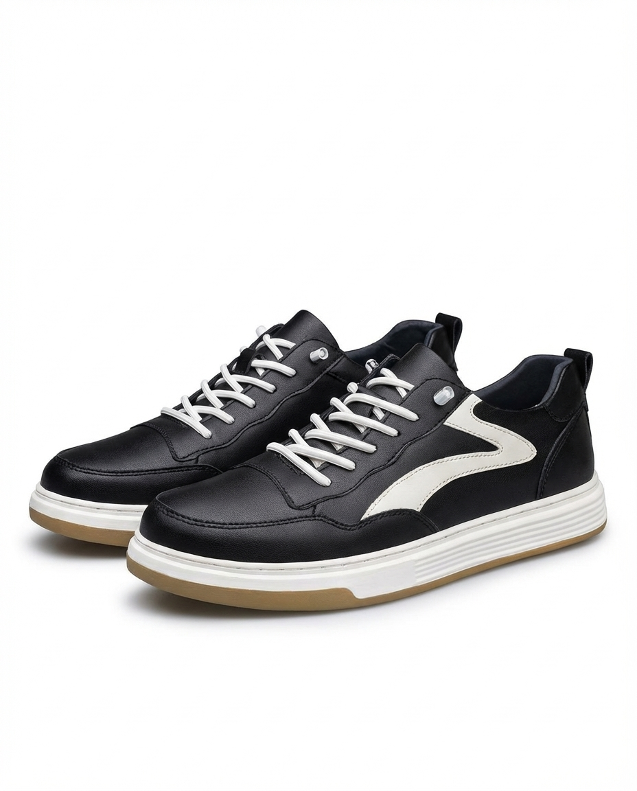 Leather Low-Top Sneakers with Supportive Midsole