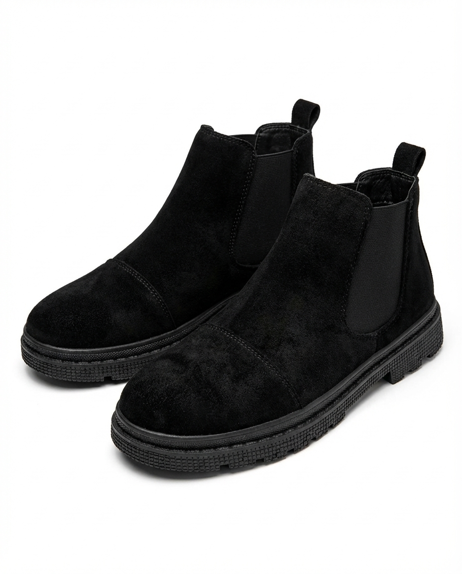 Suede Leather Chelsea Boots with Lug Sole
