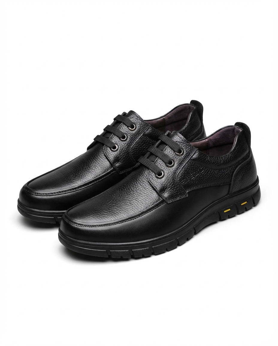 Leather Moc-Toe Shoes with Moc-Toe Stitching