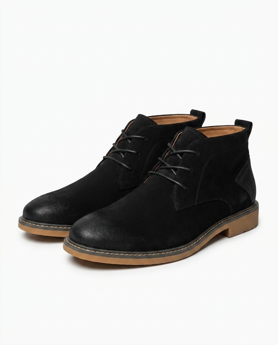 Suede Boots with Lace-Up Closure