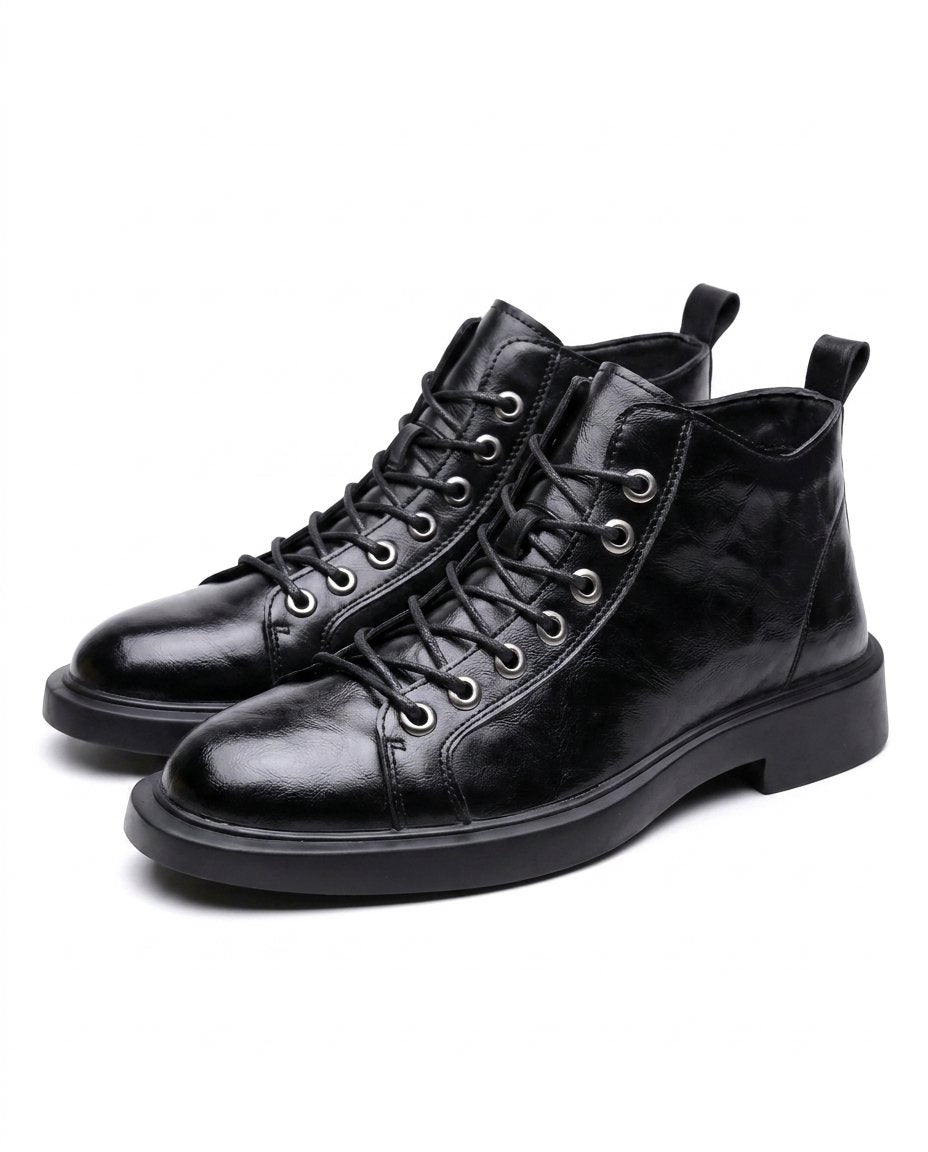 Leather Boots with Metal Eyelets