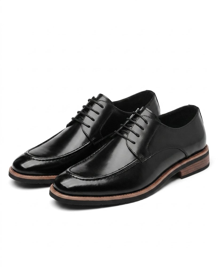 Full-Grain Leather Derby Shoes with Cushioned Insole