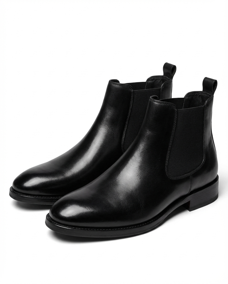 Burnished Leather Boots with Almond Toe