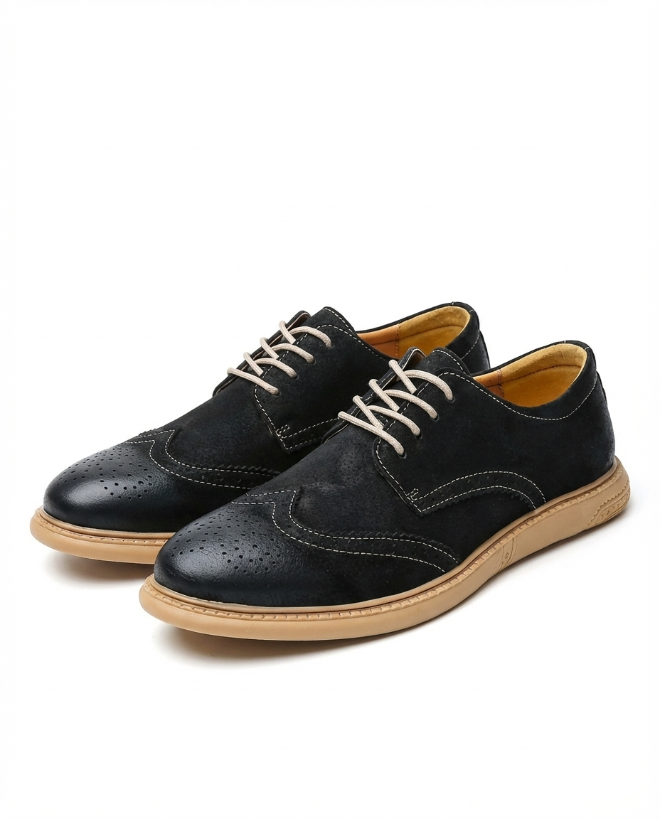 Refined Leather Brogue Shoes
