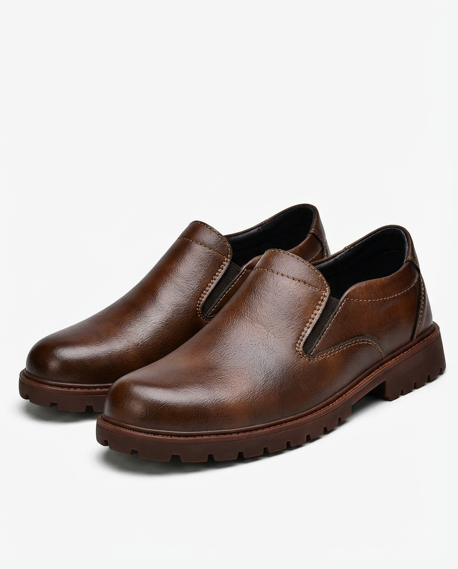 Full-Grain Leather Oxford Shoes with Patina Finish