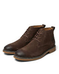 Suede Boots with Lace-Up Closure