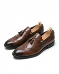 Full-Grain Leather Loafers with Brogue Detailing
