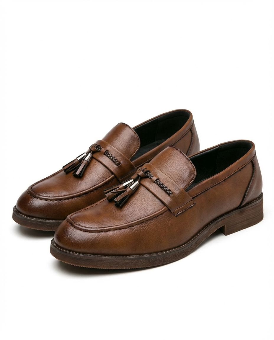 Leather Loafers with Sturdy Sole